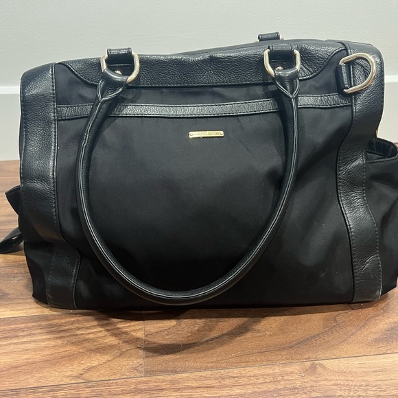 Rebecca Minkoff Baby Diaper Bag Black Gold Purse Knocked Up Collection - Picture 9 of 16